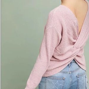 LINE & DOT Anthropologie Knotted Back Twist Pullover Sweater